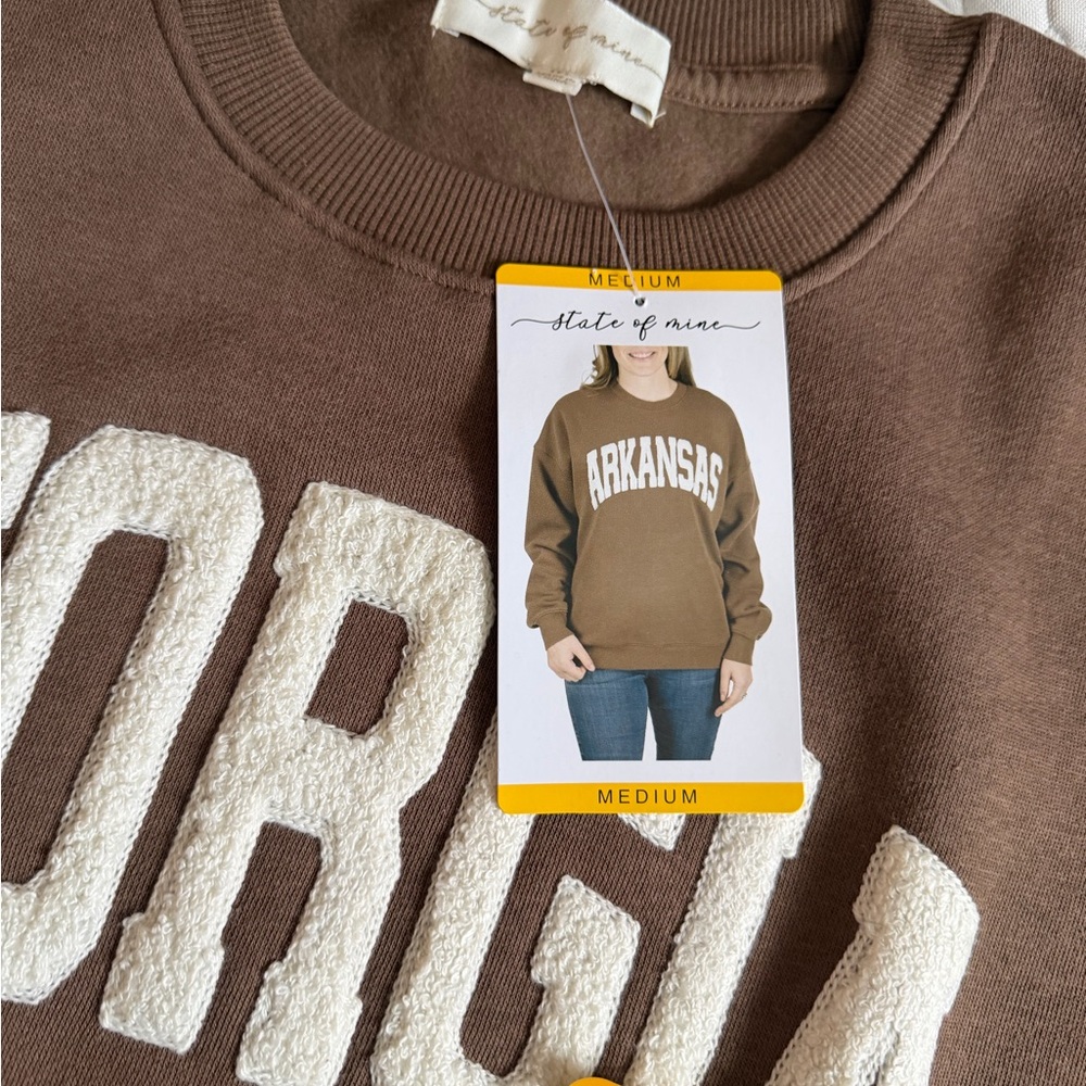 State of Mind Brown Crewneck Sweater - Picture 3 of 4